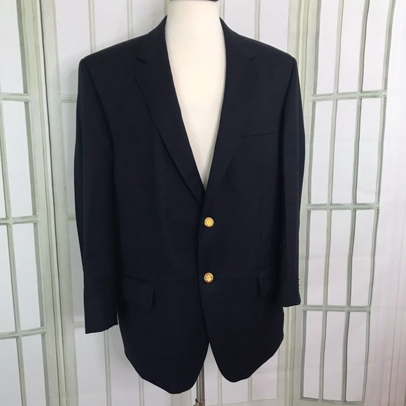 Joseph & Feiss Men's Two Button Navy Blazer Size 44 Regular 100% Wool / 6D37 - Picture 1 of 10